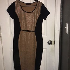 Shimmery rose gold black dress